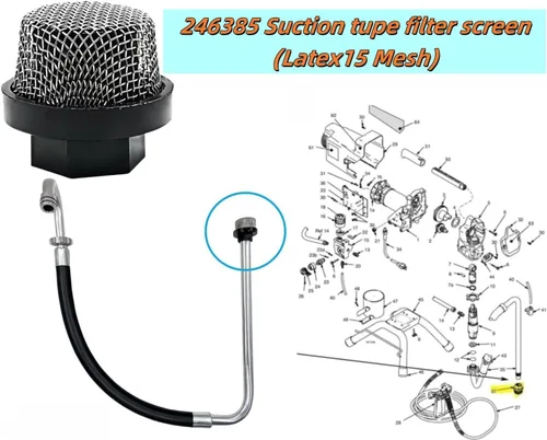 Miniatura 2 de 246385 246384 287032 Juego de filtros para Graco 390 395 490 495 495 595 3400 pulverizador 3 tipos de bomba de pulverización de filtro de paja