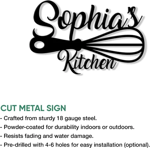 Miniatura 2 de Letrero de metal personalizado para chef de cocina, pared, valla, despensa, cocina, comedor, decoración del hogar, regalo para mamá, papá, hijo, 4