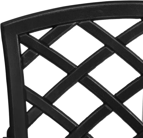 Miniatura 5 de Juego de 3 piezas de bistró de aluminio fundido negro, muebles de patio al aire libre, muebles de exterior, juego de patio, muebles de balcón