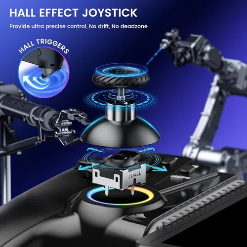 Miniatura 2 de KICKDOT Controlador MC5000 Pro para Switch 2/1/OLED y iPhone/Android - Joystick de efecto Hall, controlador inalámbrico Bluetooth