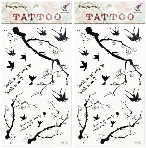 Miniatura 10 de Tatuajes 2 hojas de tatuaje temporal 3D tigre águila animal alas mosca para mujeres hombres espalda baja hombro cuello brazo tatuaje etiqueta fiesta