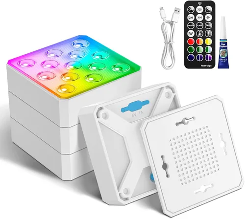 Miniatura 20 de LOFTEK Luces LED sumergibles con control remoto, 13 luces LED de piscina para piscinas enterradas y sobre el suelo con imanes y ventosas, 16 luces
