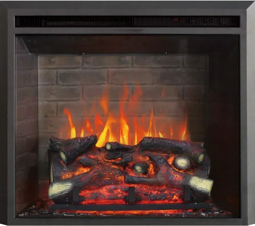 Miniatura 13 de RICHFLAME Gavin 23 Pulgadas Chimenea Eléctrica de Inserción con Tronco y Altavoz, Diseñada para Montaje en Pared, Apertura para Quema de Madera