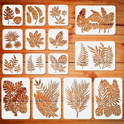 Miniatura 10 de ORIGACH 12 Piezas Plantilla de Borde de Flores, Plantilla de PET con Borde de Mandala Ornamentada para Pintura de Pared, Plantillas de Pintura