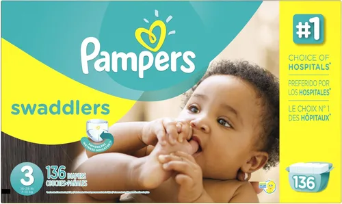 Miniatura 10 de Pañales para bebé, talla 3, 168 unidades – Pampers Swaddlers, suministro de un mes (el embalaje y las impresiones en los pañales pueden variar)
