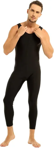 Miniatura 4 de renvena Body de licra sin mangas para hombre de cuerpo completo ajustado traje de baile