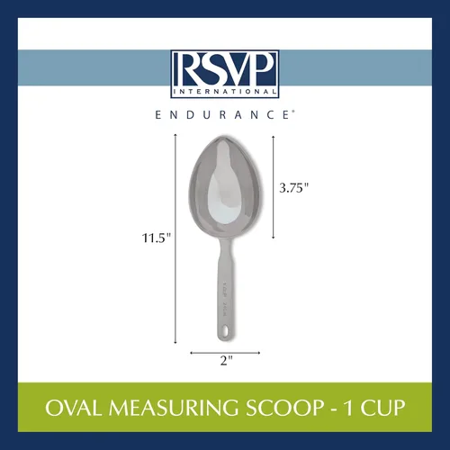 Miniatura 7 de RSVP International Endurance Colección de Cucharas Medidoras de Acero Inoxidable, Ovalada, 1 Taza