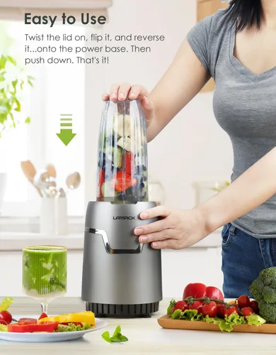 Miniatura 4 de Batidora de Smoothies, Licuadora Personal de 1100W para Batidos y Smoothies, Combo de Licuadoras y Molinillo para Cocina con 2 * 22 Oz Vasos Para