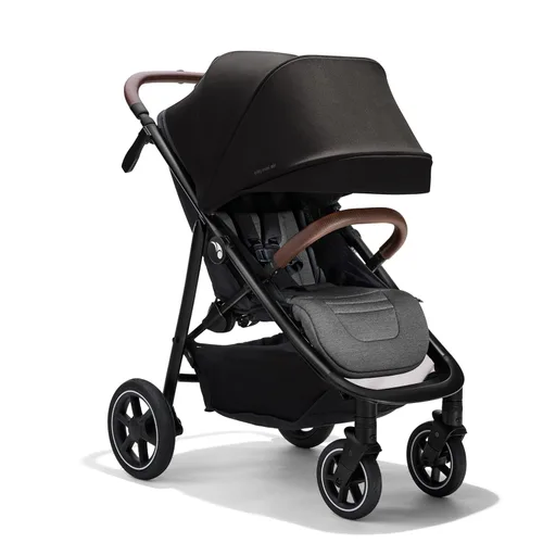 Baby Jogger City Mini Air - Cochecito ligero color negro intenso, asiento ajustable con suspensión de ruedas todo terreno con soporte de Negro vivo