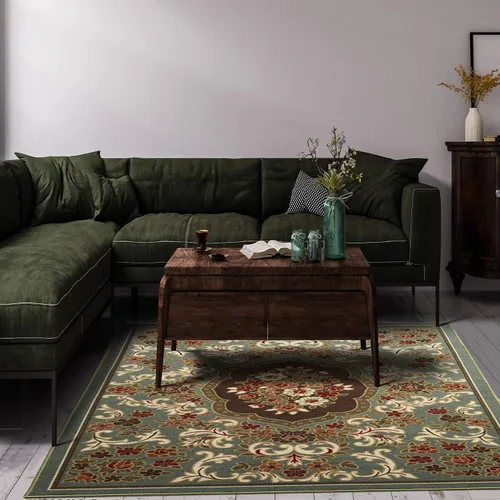 Miniatura 10 de Antep Rugs - Alfombras antideslizantes (no se desliza) 2 x 4 con respaldo de goma con diseño floral moderno de bajo perfil para cocina