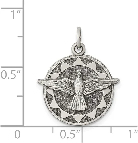 Miniatura 3 de Medalla de plata de ley envejecida estilo QC5906 0709in 0748in
