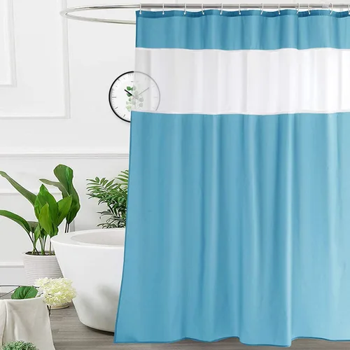 Miniatura 8 de UFRIDAY - Cortina de ducha de tela moderna en negro y blanco, 48 x 72 pulgadas, cortina de ducha de tela para baño y bañeras, lavable a máquina