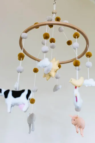 Miniatura 7 de Móvil para cuna de bebé – Móvil colgante de madera para cuna, decoración de guardería para niños y niñas, regalo perfecto de ducha