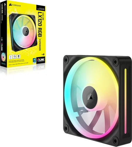 Miniatura 8 de CORSAIR iCUE Link LX120 RGB 120mm PWM Ventilador individual – Bucles de luz duales – Requiere iCUE Link System Hub (se vende por separado) – Negro