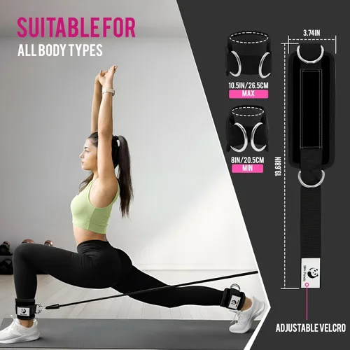 Miniatura 3 de Slim Panda Correa de tobillo para máquina de cable, tobillo para patadas, abductores de cadera, entrenamientos de glúteos, extensiones de piernas