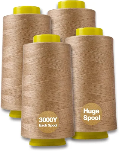 Miniatura 7 de Hilo de serger jaspeado, hilo multiusos para costura, poliéster, 4 conos de 3000 yardas cada carrete para máquina de coser 4 Arco iris