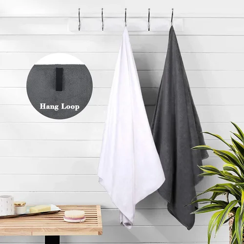Miniatura 5 de MERRY HOME Paquete de 6 toallas de baño de microfibra, 27 x 55 pulgadas, de secado rápido, súper suaves, altamente absorbentes, multiusos