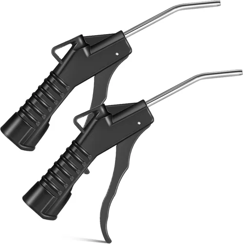 Honoson 2 piezas de boquilla de aire soplador pistola agarre de pistola herramienta de soplado de aire accesorios de compresor para mecánicos Negro