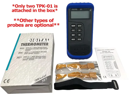 Miniatura 7 de TECPEL Termómetro digital DTM-307 con sonda de sensor de termopar tipo 2 k (TPK-01)