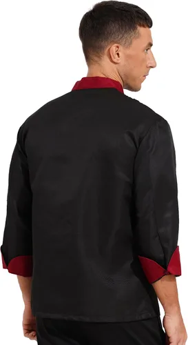Miniatura 4 de Abrigo de chef unisex para hombre, chaqueta de chef de trabajo de doble botonadura