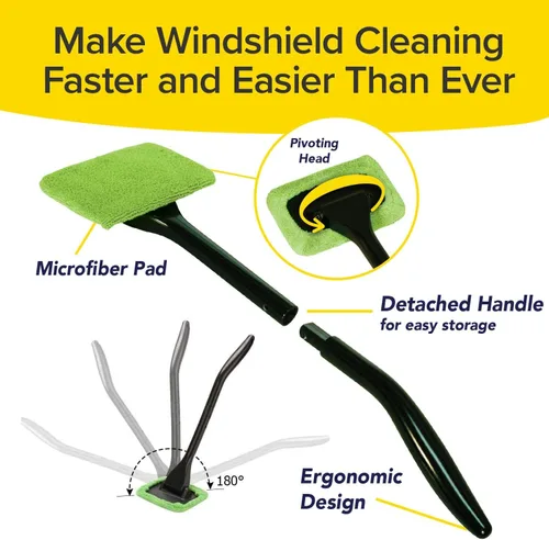 Miniatura 4 de Windshield Wizard Herramienta de limpieza, AS-SEEN-ON-TV, limpia parabrisas sin alcanzar, dispositivo de limpieza de ventanas de microfibra con capó