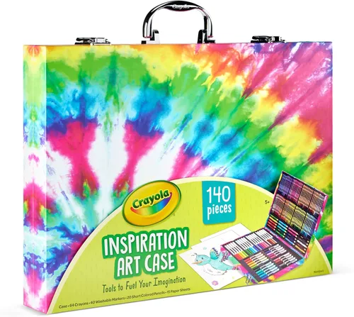 Miniatura 3 de Estuche de Arte Crayola Inspiration - Juego de Colorear Tie-Dye (140 piezas), Set de Suministros de Arte para Niños, Kit de Dibujo de Viaje, Regalo