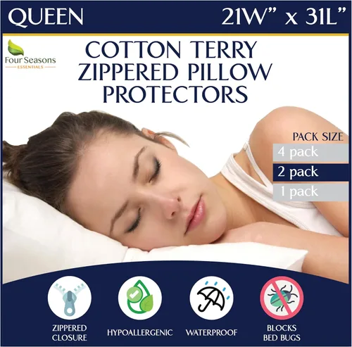 Miniatura 10 de Four Seasons Essentials Protector de almohada impermeable de tamaño corporal (juego de 1) – Viscosa natural derivada de bambú – Fundas de almohada