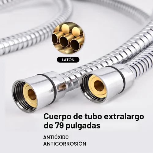 Miniatura 6 de Cabezal de ducha de mano de alta presión con potente spray de ducha contra tubería de suministro de agua de baja presión, multifunción, con manguera