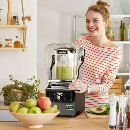 Miniatura 5 de Wantjoin Licuadora Comercial Silenciosa para Cocina, Licuadora de Batidos de Proteína, Máquina de Alimentos Eléctrica de Encimera Profesional