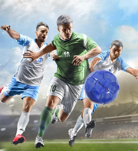 Miniatura 6 de Balón de fútbol premium para niños y niñas, balón oficial de partido con patrón hex arcoíris reflectante, duradero, para interiores, exteriores, Azul