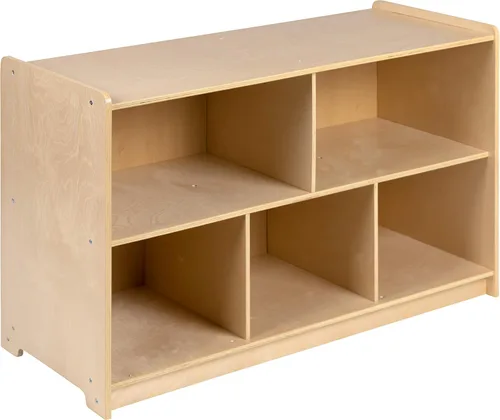 Miniatura 3 de EMMA + OLIVER Gabinete de almacenamiento de madera del aula de la escuela de 5 secciones para uso comercial o doméstico