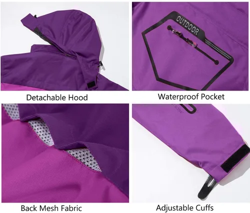 Miniatura 3 de Rdruko Chaqueta de esquí impermeable 3 en 1 para mujer, abrigo de invierno con aislamiento polar