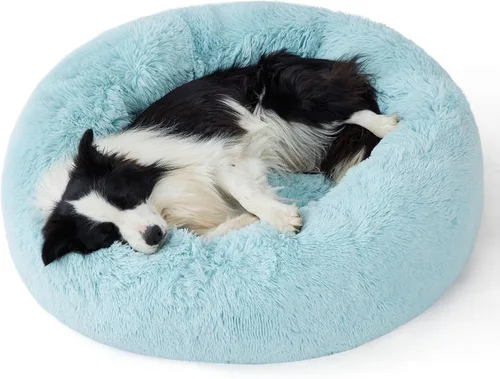 Miniatura 28 de Bedsure - Cama relajante para perro mediano, lavable, tipo dona, cama para gato, antideslizante, redonda, afelpada, mullida, de piel sintética