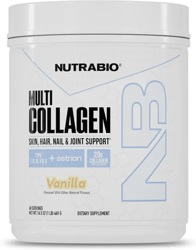 Miniatura 7 de NutraBio Polvo de colágeno múltiple, péptidos de colágeno hidrolizados para cabello y piel brillantes, polvo de colágeno para mujeres y hombres, 45