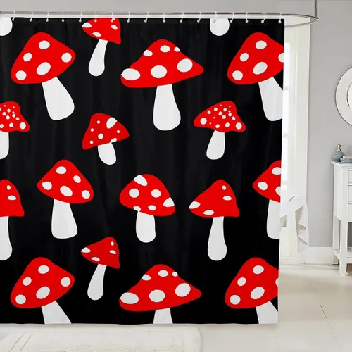 Miniatura 26 de Cortina de ducha con diseño de peces para niños, juego de cortina de ducha con diseño de anzuelo de pez, decoración de animales marinos, granja