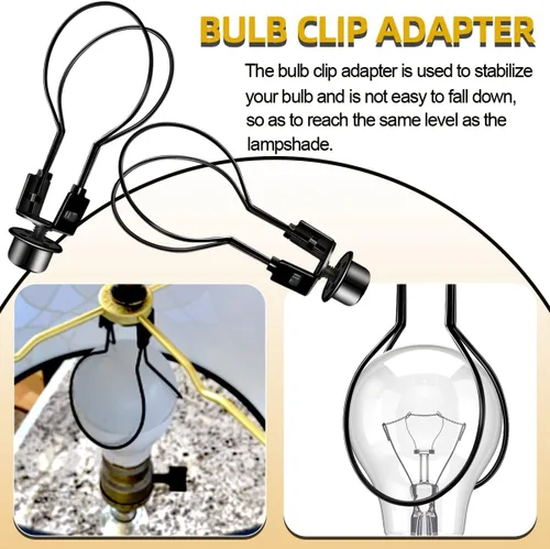 Miniatura 7 de Adaptador de pantalla de clip, adaptador de clip de bombilla de sombra, incluye niveladores de remate y pantalla, soporte de pantalla para bombillas