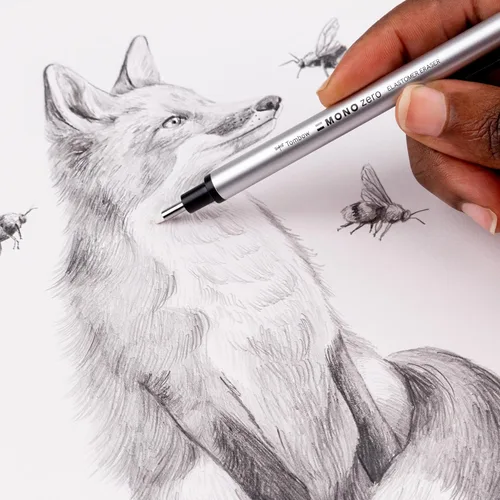 Miniatura 5 de Paquete económico de borrador cero Tombow MONO, redondo, de 2.3 mm., Blanco