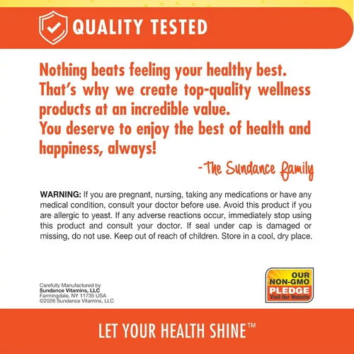 Miniatura 5 de Sundance Complejo de vitamina B con B-12 60 tabletas Alta potencia Suplemento vegetariano, sin OMG y sin gluten