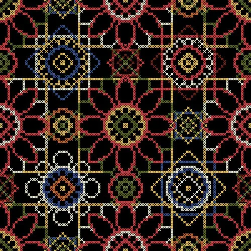 Miniatura 7 de Caydo 2 piezas de 14 unidades de tela clásica de reserva, tela de punto de cruz, 25 x 18 pulgadas, tamaño grande, negro