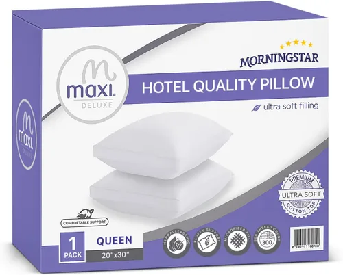 Miniatura 10 de Almohada de plumón alternativo, Five Star, tela 100% de algodón, un artículo imprescindible., Algodón, Blanco, Estándar