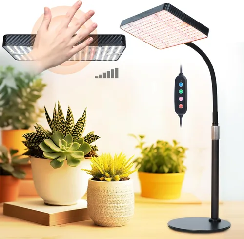 Miniatura 12 de FECiDA Luces de cultivo para plantas de interior de espectro completo, luz de crecimiento de escritorio, temporizador de 4/8/12 horas, lámpara