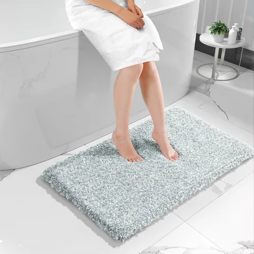 Miniatura 9 de Yimobra Alfombra de baño de felpa esponjosa, súper lanuda suave, cómoda, antideslizante, absorbente de agua, alfombra de baño de microfibra que se