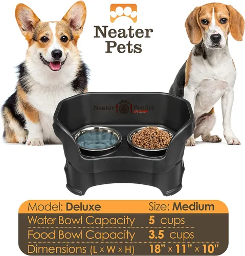Miniatura 4 de Neater Pet Brands Neater Feeder Deluxe - Cuencos para perros a prueba de desastres elevados para perros medianos 19-40 lbs, fabricados en EE. UU.
