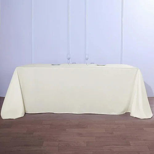 Miniatura 48 de Efavormart - 5 manteles rectangulares de poliéster blanco de 60 x 102 pulgadas, para banquetes, bodas, fiestas, restaurantes