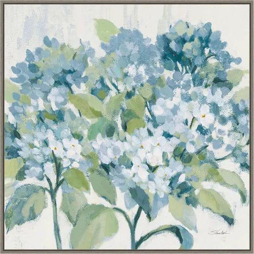 Miniatura 14 de Amanti Art Silvia Vassileva - Lienzo enmarcado para pared, 30 x 30 pulgadas, diseño romántico de hortensias azules, lienzo enmarcado para pared