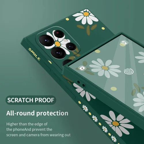 Miniatura 7 de LEECG Funda para Samsung Galaxy S22 Ultra, Diseños de Flores de Moda Silicona Suave Protección contra Caídas Resistente a Huellas Dactilares
