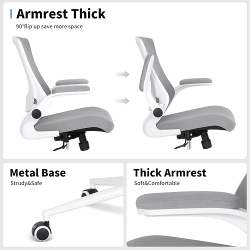 Miniatura 6 de Misolant Silla de Oficina Alta, Silla de Dibujo Técnico para Escritorio para Trabajar de Pie, Silla de Oficina Alta con Soporte Lumbar Ajustable