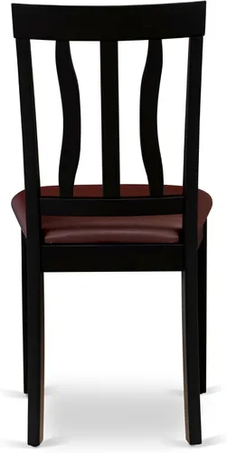 Miniatura 16 de East West Furniture ANTI5-BLK-LC - Juego de mesa de comedor de 5 piezas para 4 personas, incluye una mesa de cocina redonda con pedestal y 4 sillas