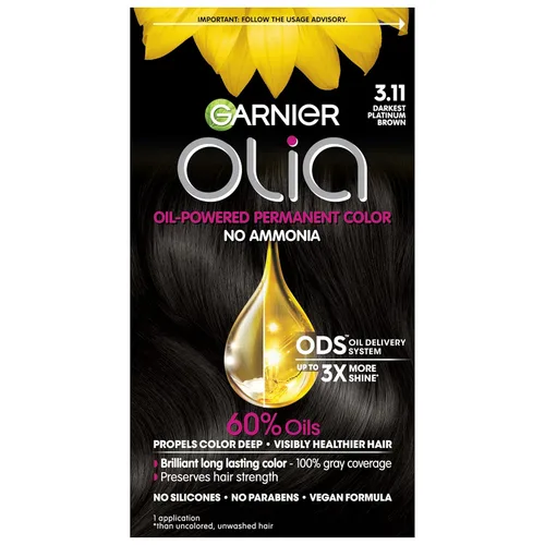 Miniatura 38 de Garnier Olia Tinte para el cabello permanente rico en aceite de color brillante sin amoníaco, 5.0 marrón medio (paquete de 2) tinte para el cabello
