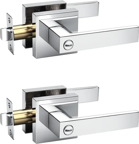 Miniatura 142 de KNOBWELL - Juego de cerradura con 1 picaporte resistente para puertas de una cara, ideal para puertas interiores reversibles, 0.93 libras